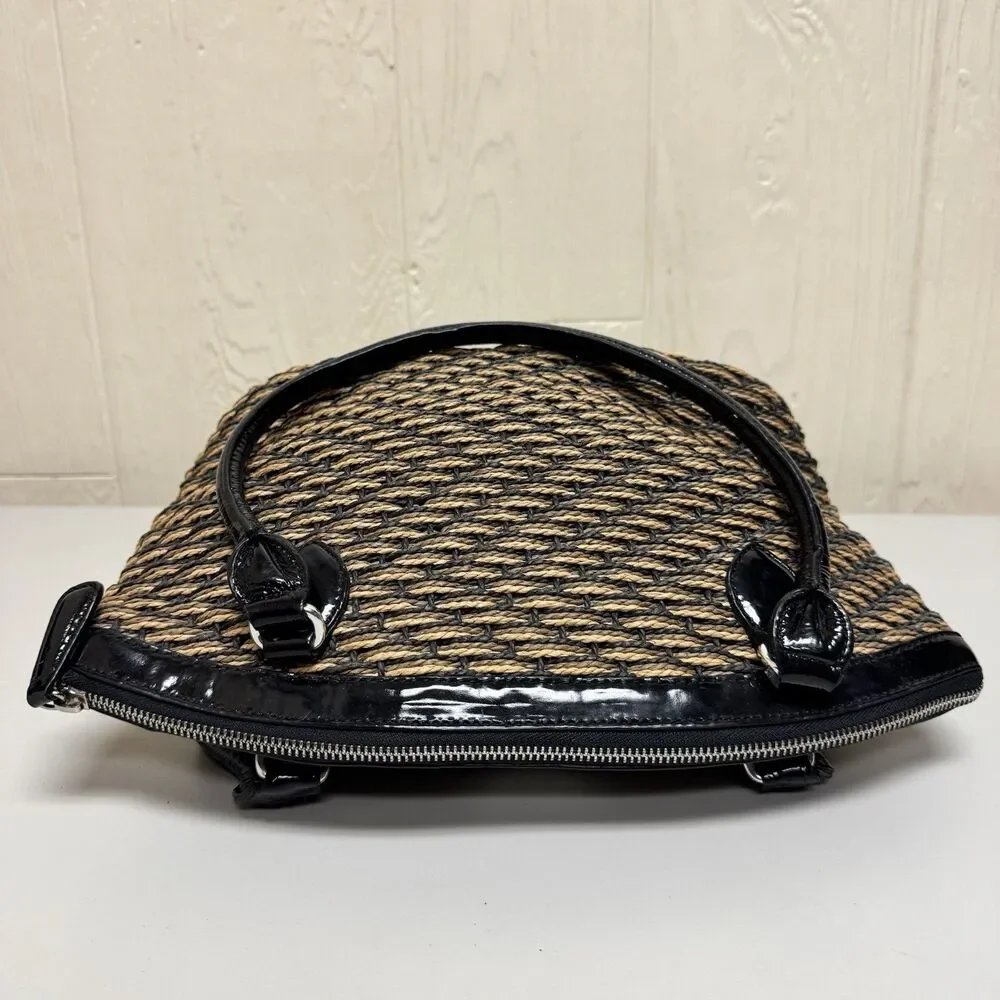 Vintage Brighton Woven Straw Shoulder Crossbody Handbag Purse - Picture 5 of 12
